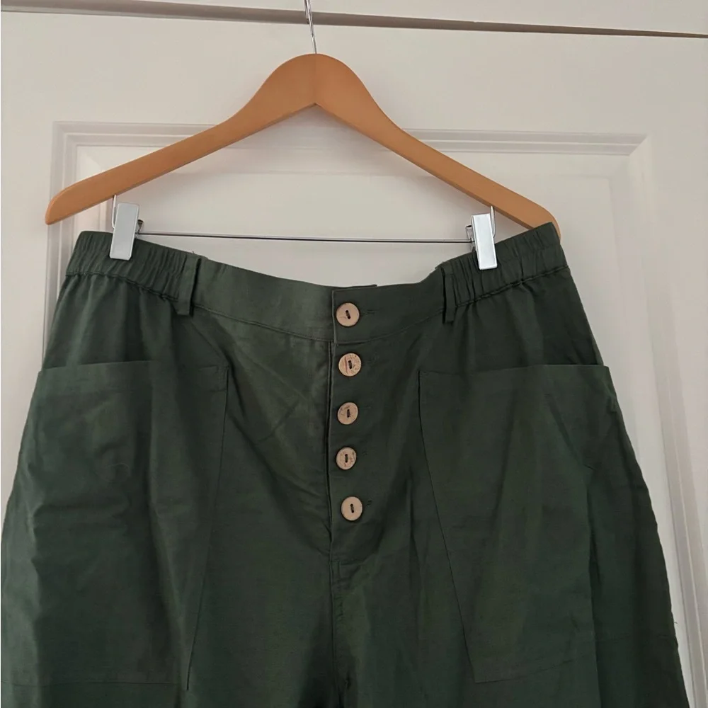 NWT Lintico Simple Button Fly Pants Heidi Linen Lagenlook - Picture 7 of 10